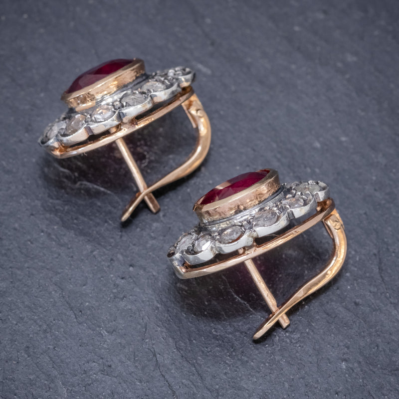 Vintage Style Genuine Ruby & Diamond Stud Earrings | Jewelry by Johan -  Jewelry by Johan